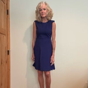 Elegant Navy Blue Sleeveless Dress